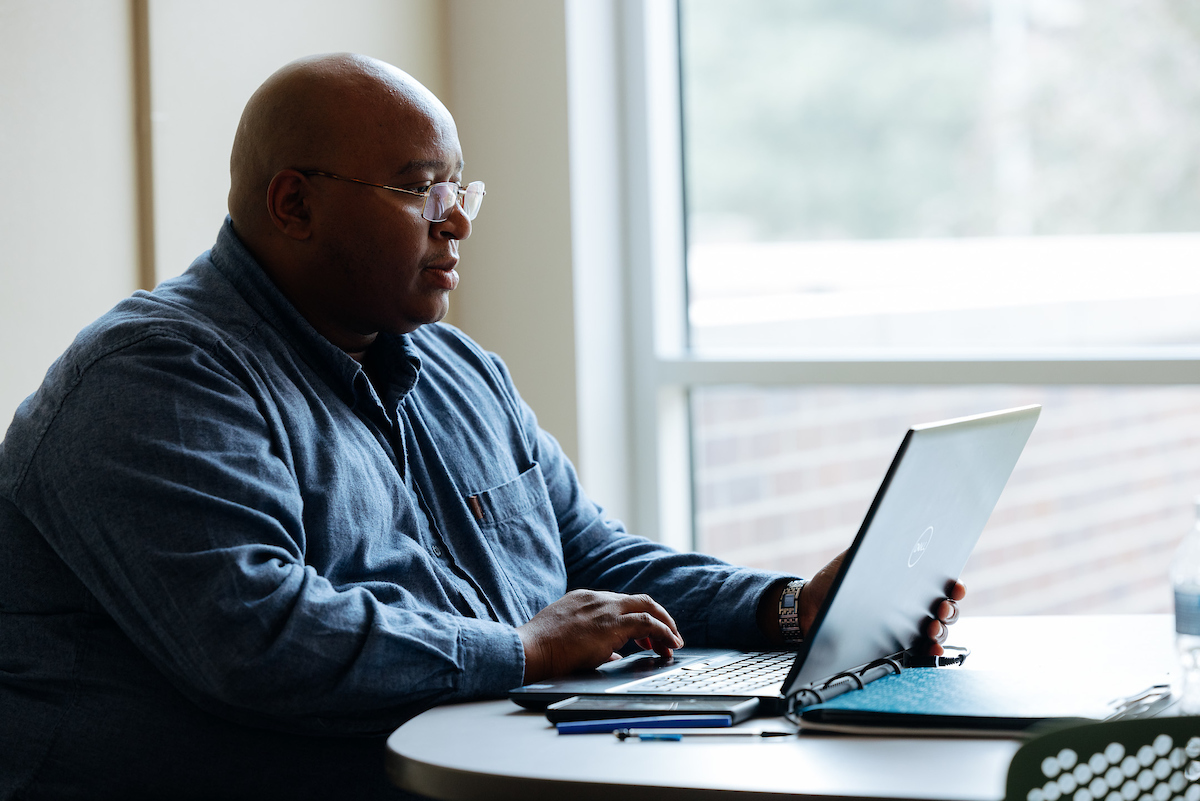 Tim Hopper working online for principalship studies 