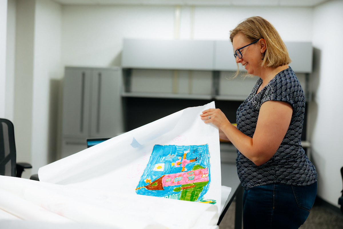 Sarah Vander Zanden working on Big Paper research project