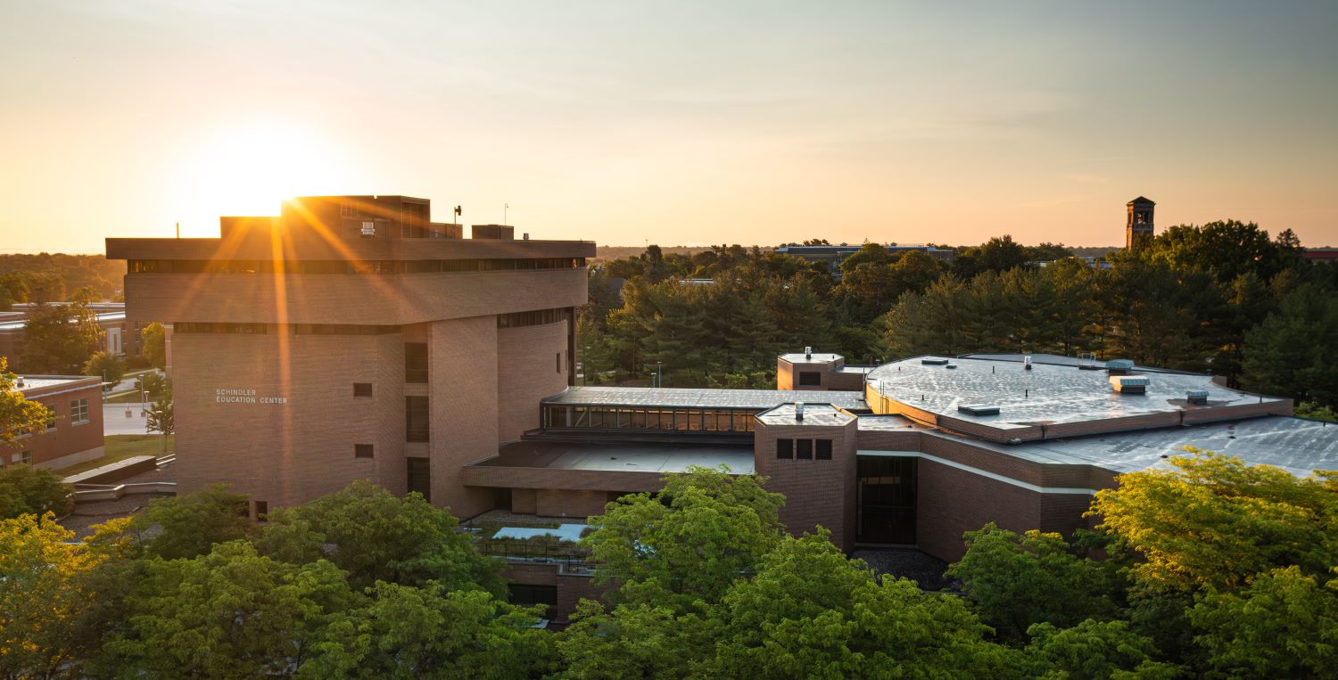 Drone shot of Schindler Education Center