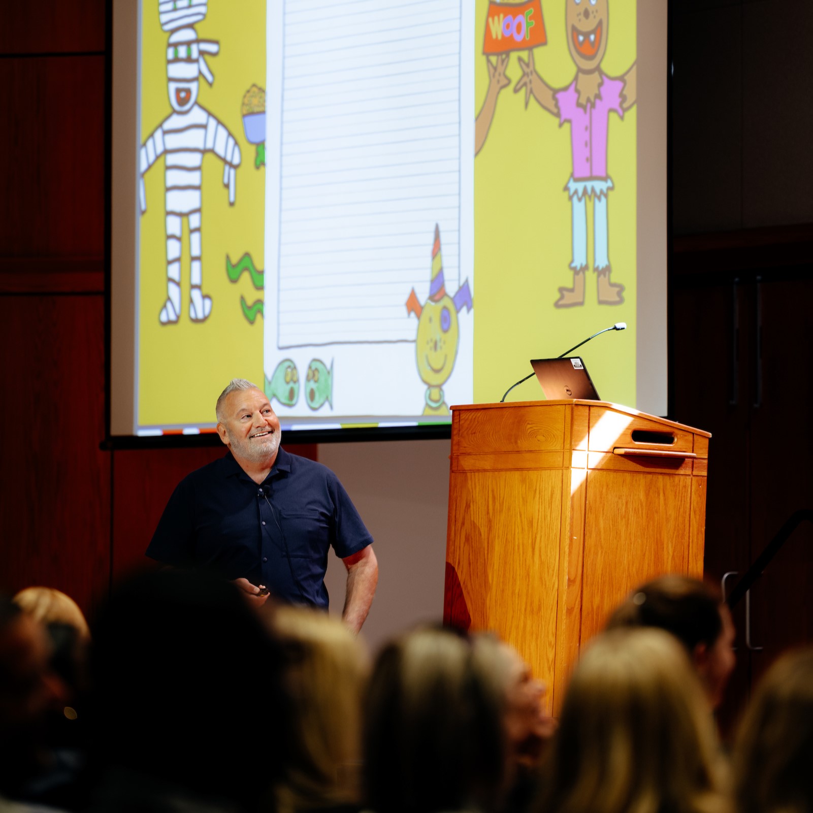 Author and illustrator Todd Parr speaking at SEL conference