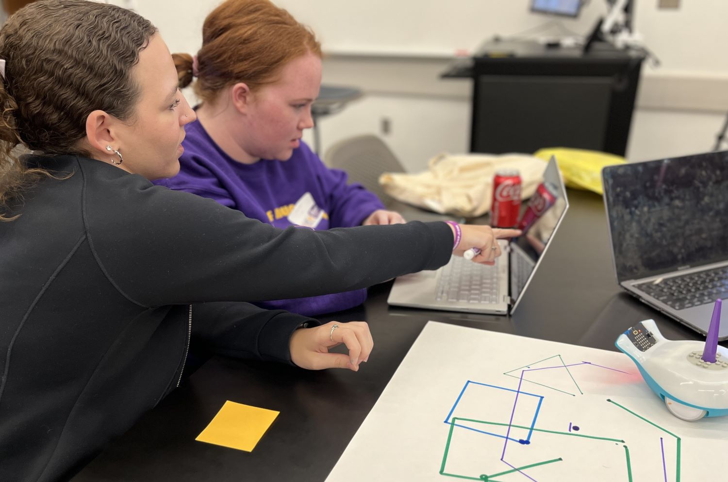 STEM Expo students working with robots