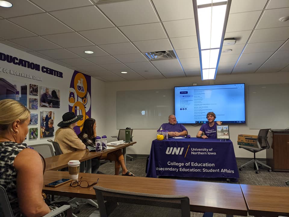 Gathering of postsecondary education student affairs in classroom