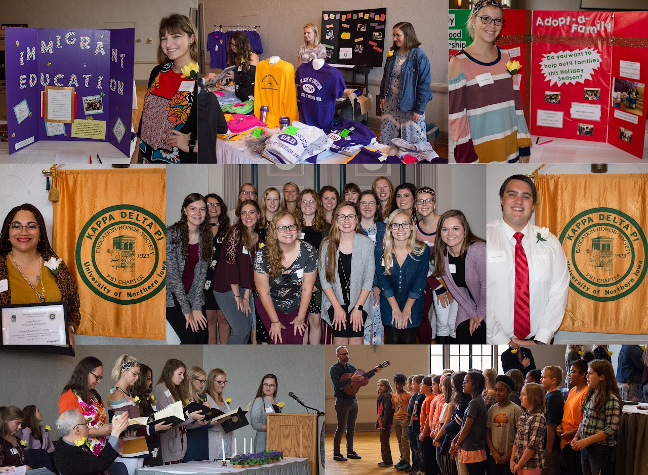 Collage of various activities Kappa Delta Pi student members are part of