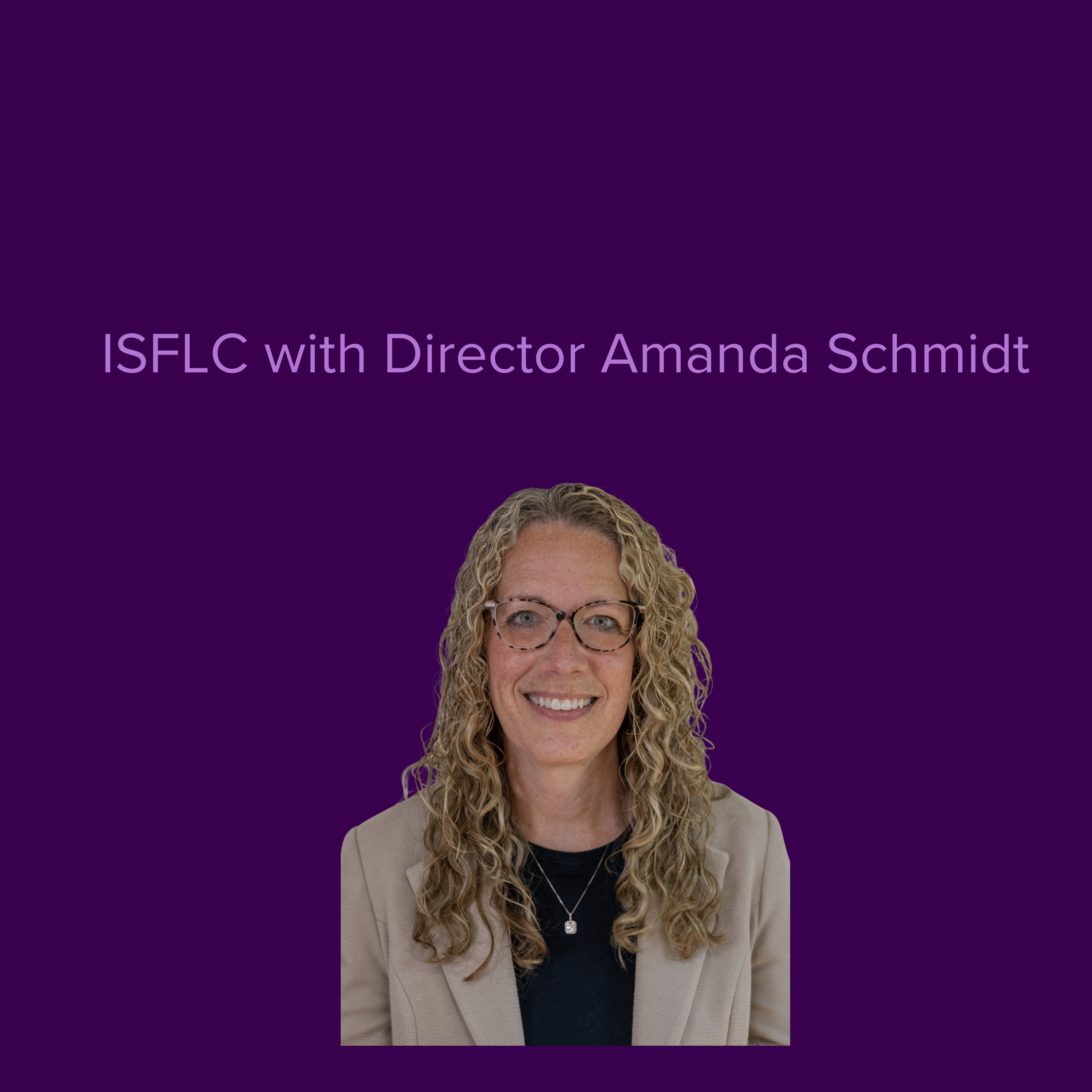 Image of Amanda Schmidt wearing a tan jacket and black shirt