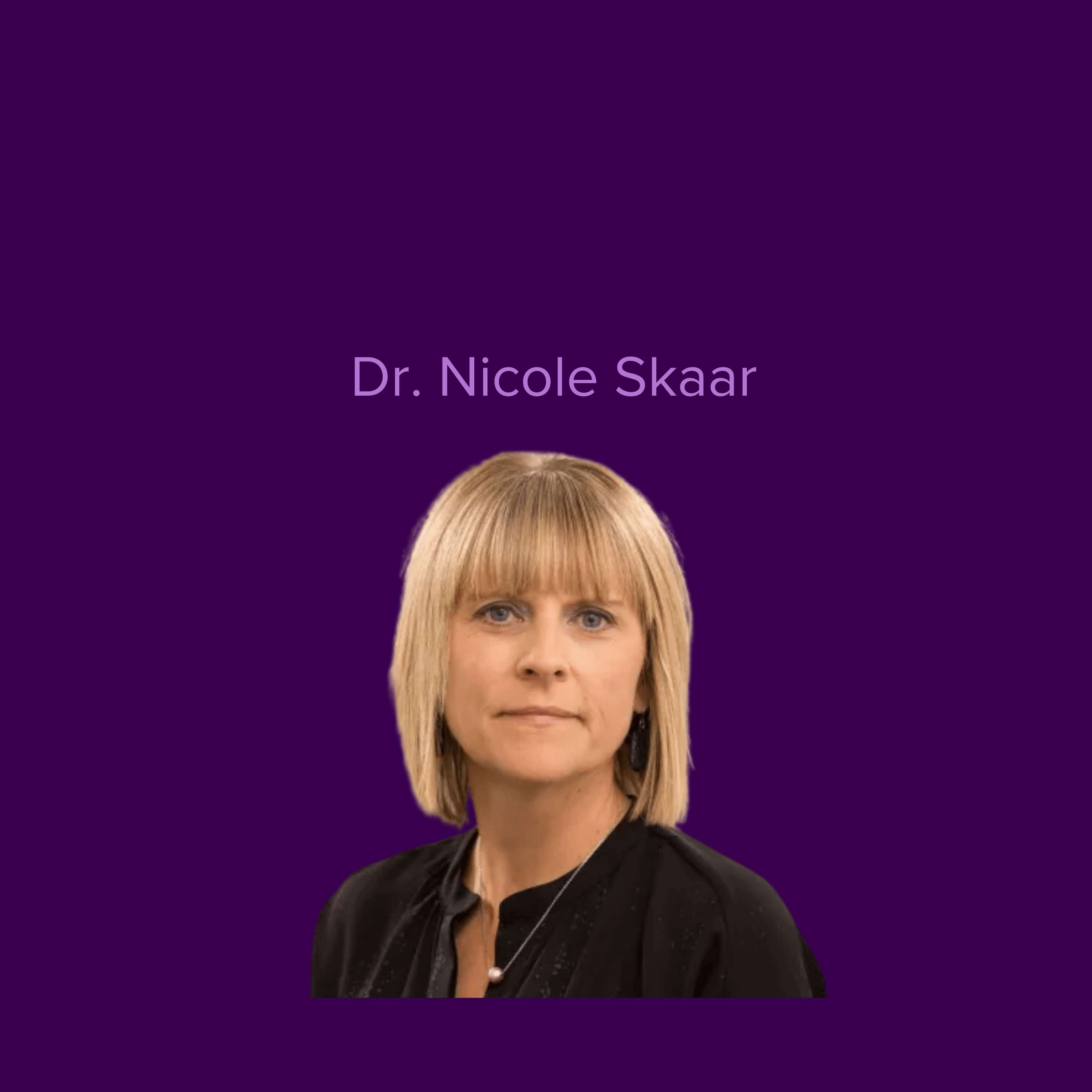 Image of Nicole Skaar a blond woman wearing a black shirt