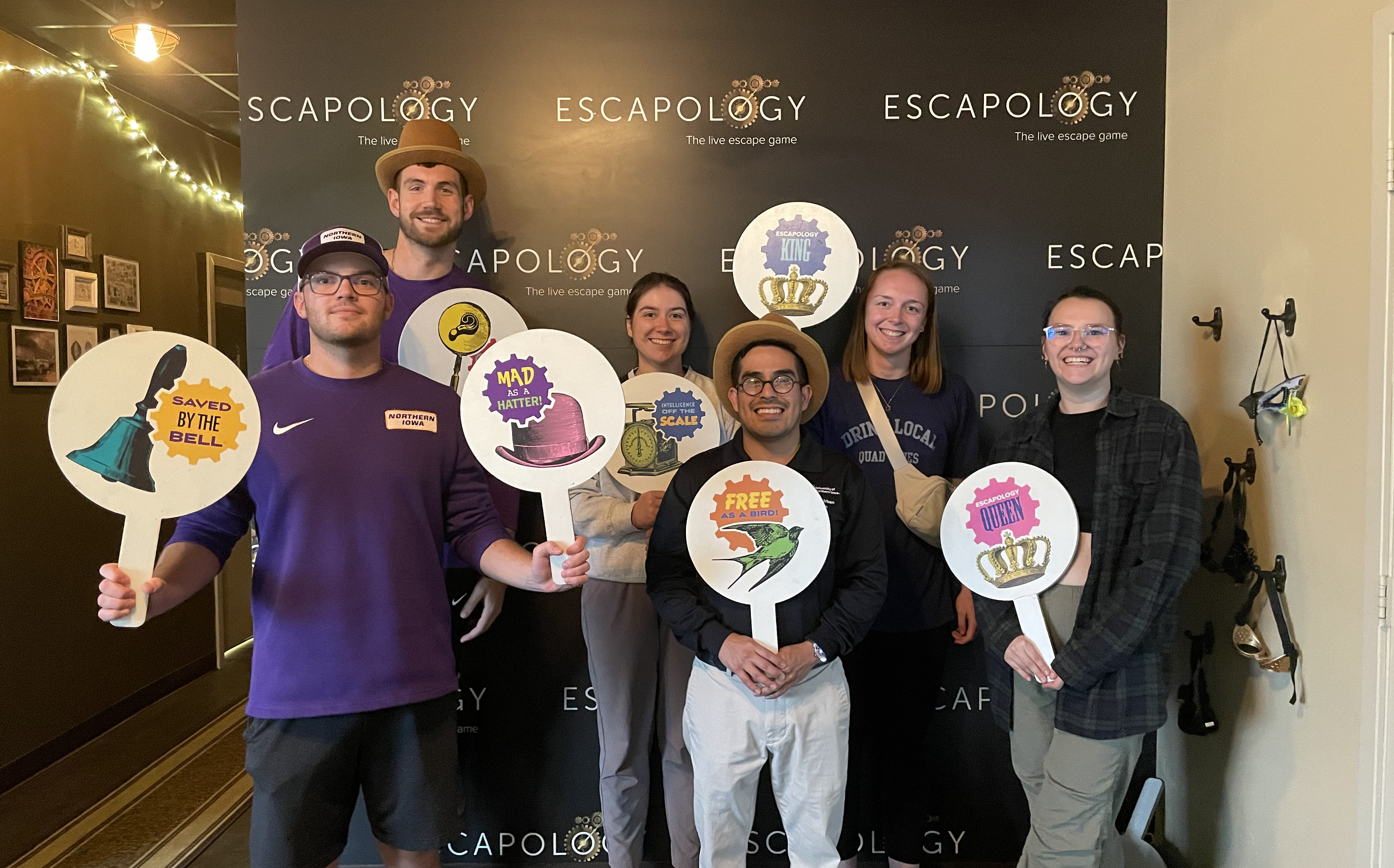 Small group of college students at Escapology