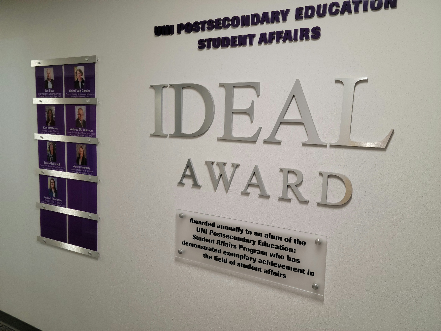 IDEAL Award Wall Display