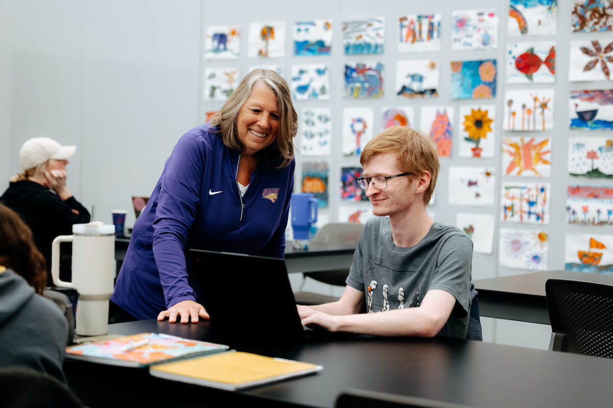 Denise Tallakson with elementary education student