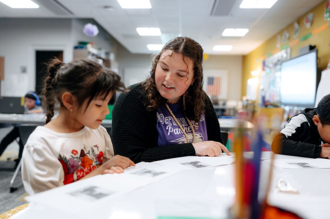 Emma Andre in early childhood classroom