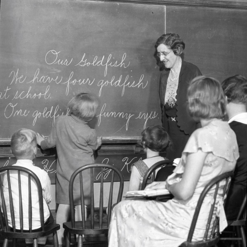 Student teaching and observation in training school class 